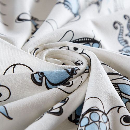 Футер 2-х нитка 062-14533 молочный принтованный